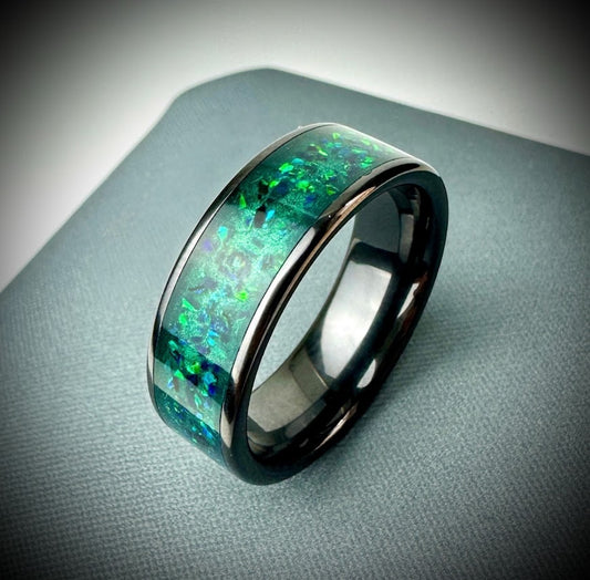 8mm Black Ceramic Band Ring
