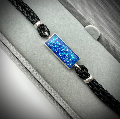 Leather Braided Silver Bracelet