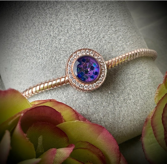 CZ Round Rose Gold Bracelet Charm