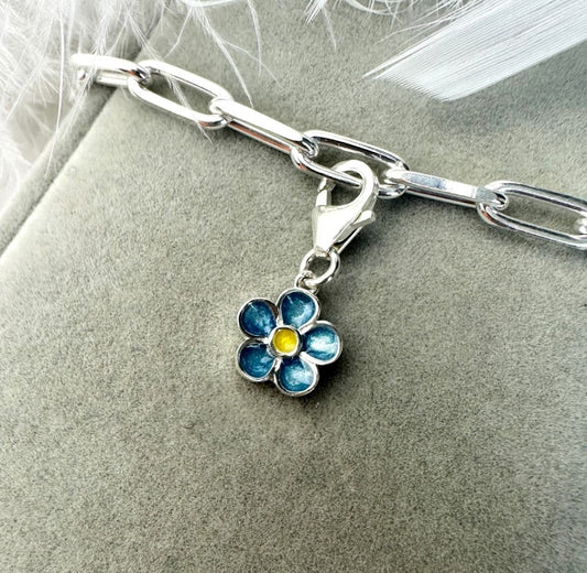 Clip On Forget me Not / Flower Bracelet Charm