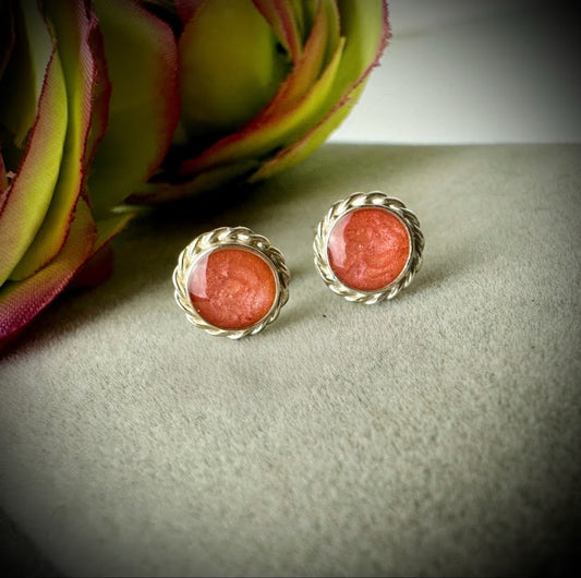 Rope Edged Stud Earrings