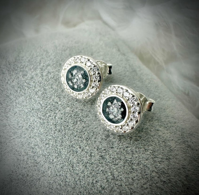 CZ Round Stud Earrings