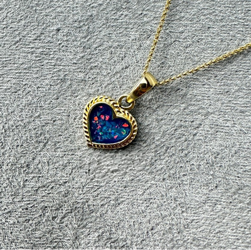 9ct Yellow Gold Rope Heart Pendant