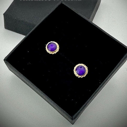 9ct Yellow Gold Rope edged Earrings