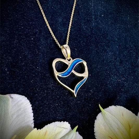 9ct Yellow Gold Heart Infinity Pendant