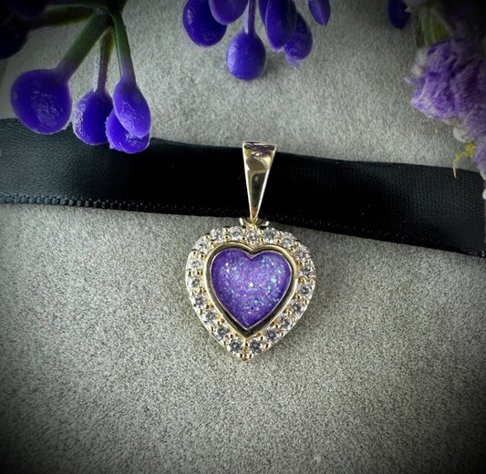 9ct Yellow Gold CZ Heart Pendant