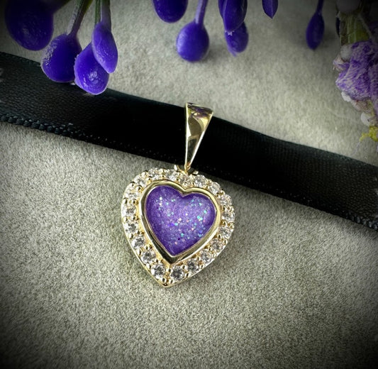 9ct Yellow Gold CZ Heart Pendant