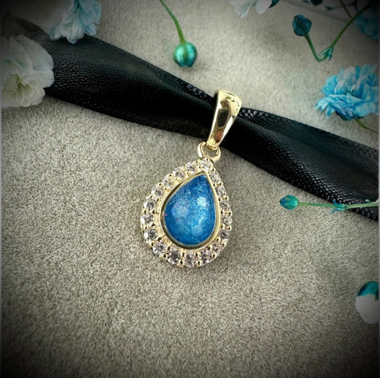 9ct Yellow Gold CZ Teardrop Pendant