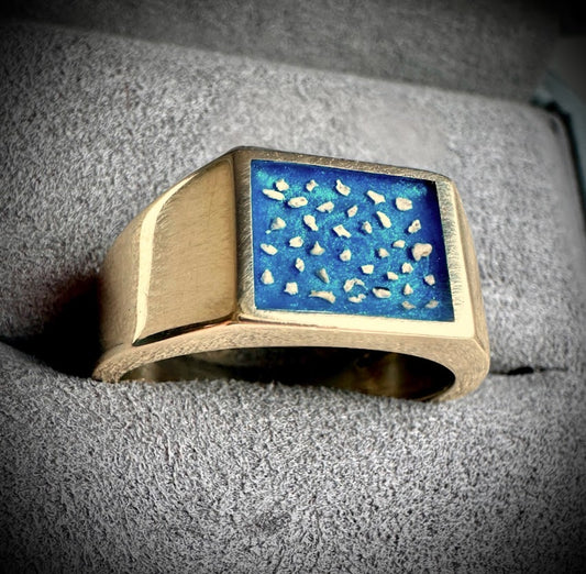 9ct Yellow gold square Signet Ring
