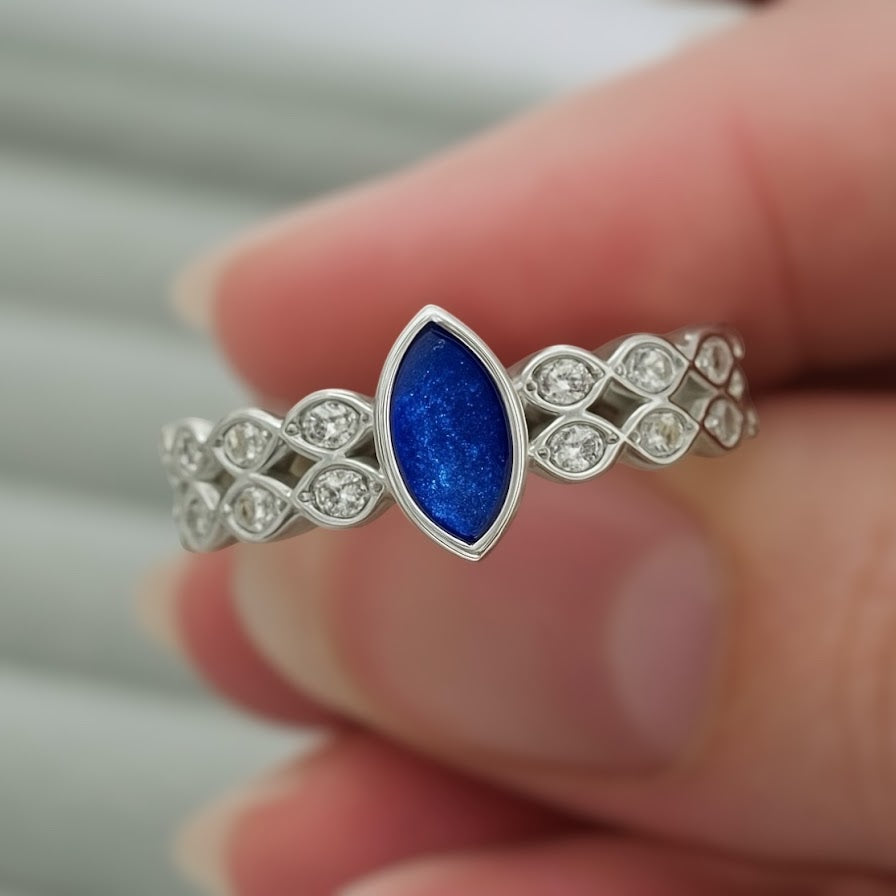 The Double Band marquise Ring