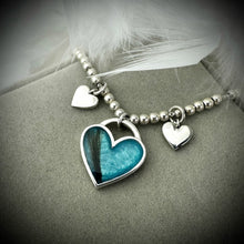 Sterling Silver Beaded Heart Adjustable Bracelet