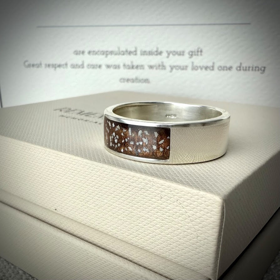 8mm Silver Slit band Ring