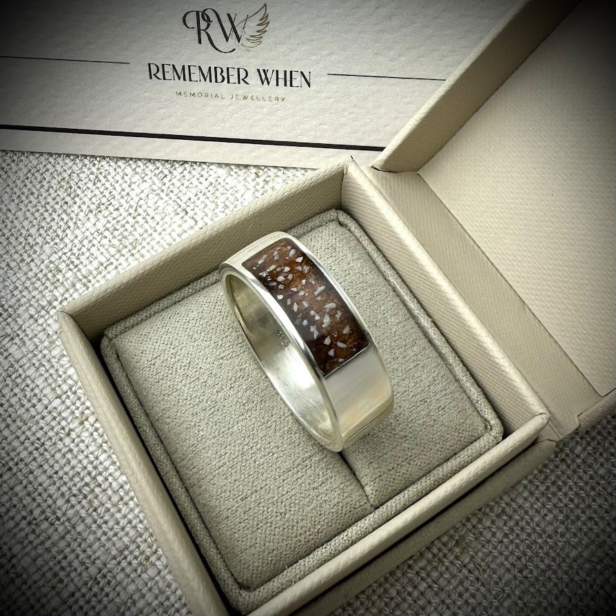 8mm Silver Slit band Ring