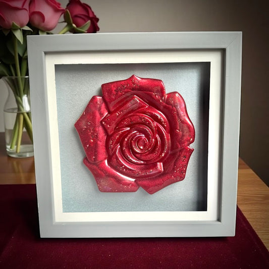 Framed Memorial Ashes/Hair Eternal Rose