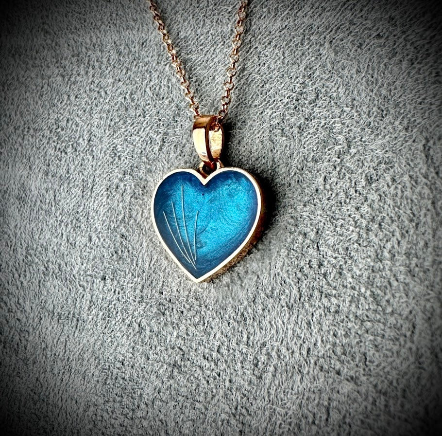 9ct White/Rose Gold Heart Pendant