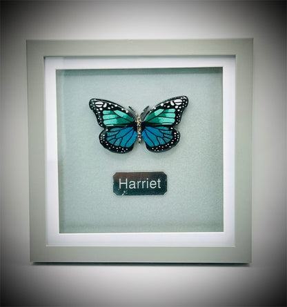 Framed Memorial Ashes / Hair Small Butterfly