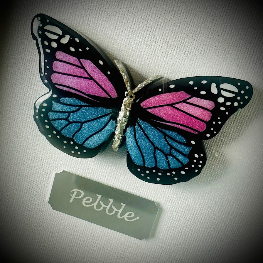 Framed Memorial Ashes / Hair Small Butterfly