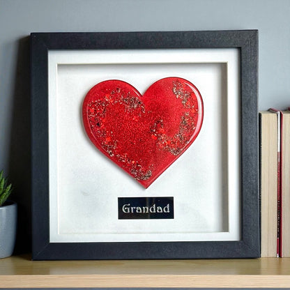 Framed Memorial Ashes/Hair Heart