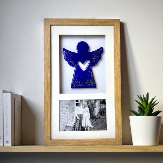 Photo Framed Memorial Ashes/Hair Angel
