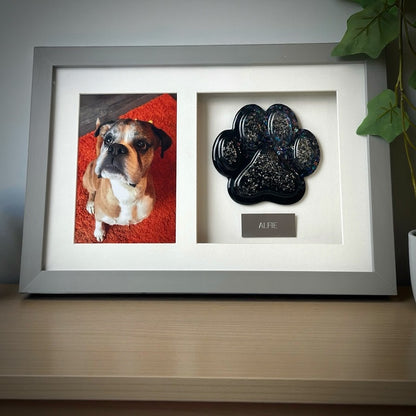 Photo Framed Memorial Ashes/Hair Paw