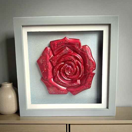Framed Memorial Ashes/Hair Eternal Rose