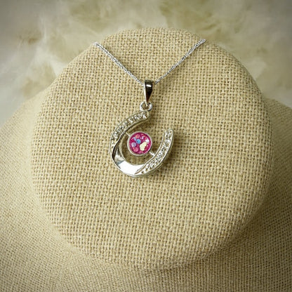 Hanging CZ Horseshoe Pendant