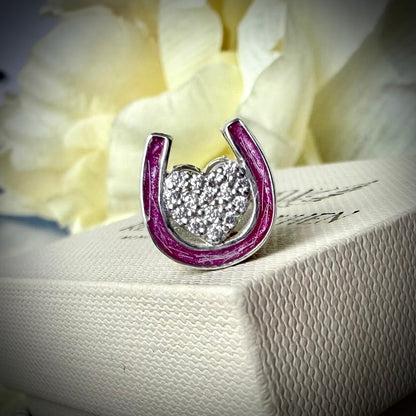 CZ Double Sided Horseshoe Bracelet Charm