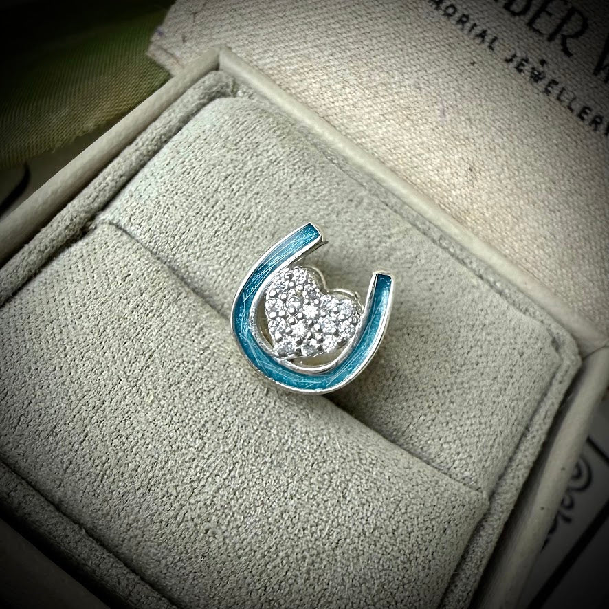 CZ Double Sided Horseshoe Bracelet Charm