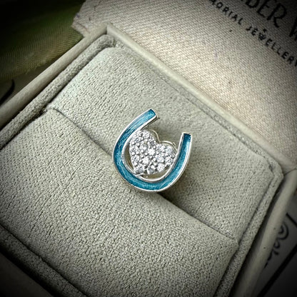 CZ Double Sided Horseshoe Bracelet Charm