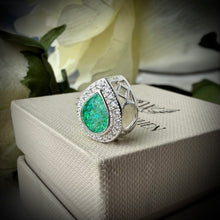 Sterling Silver CZ Teardrop Bracelet Charm