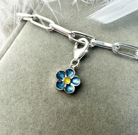 Clip On Forget Me Not Bracelet Charm