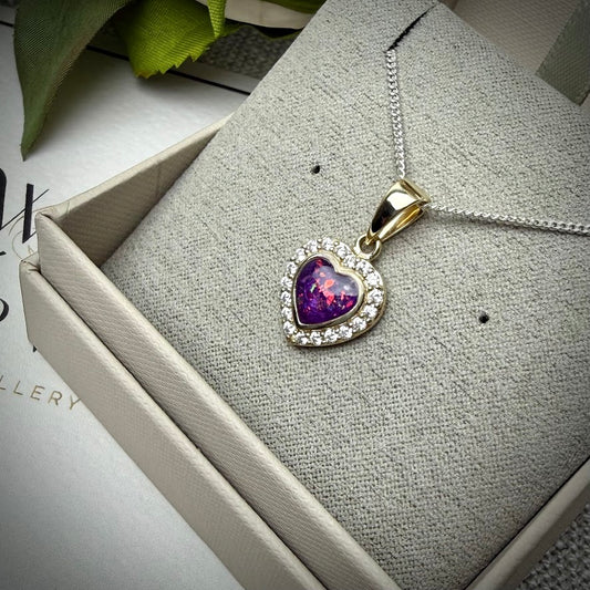 9ct Yellow Gold CZ Heart Pendant