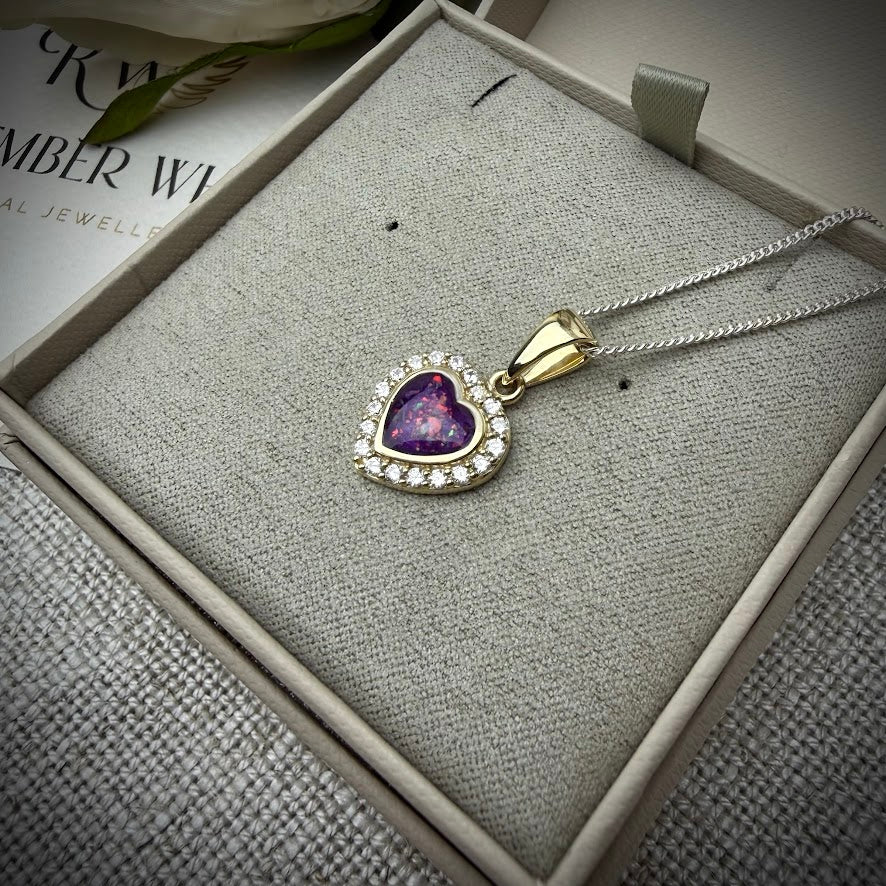 9ct Yellow Gold CZ Heart Pendant