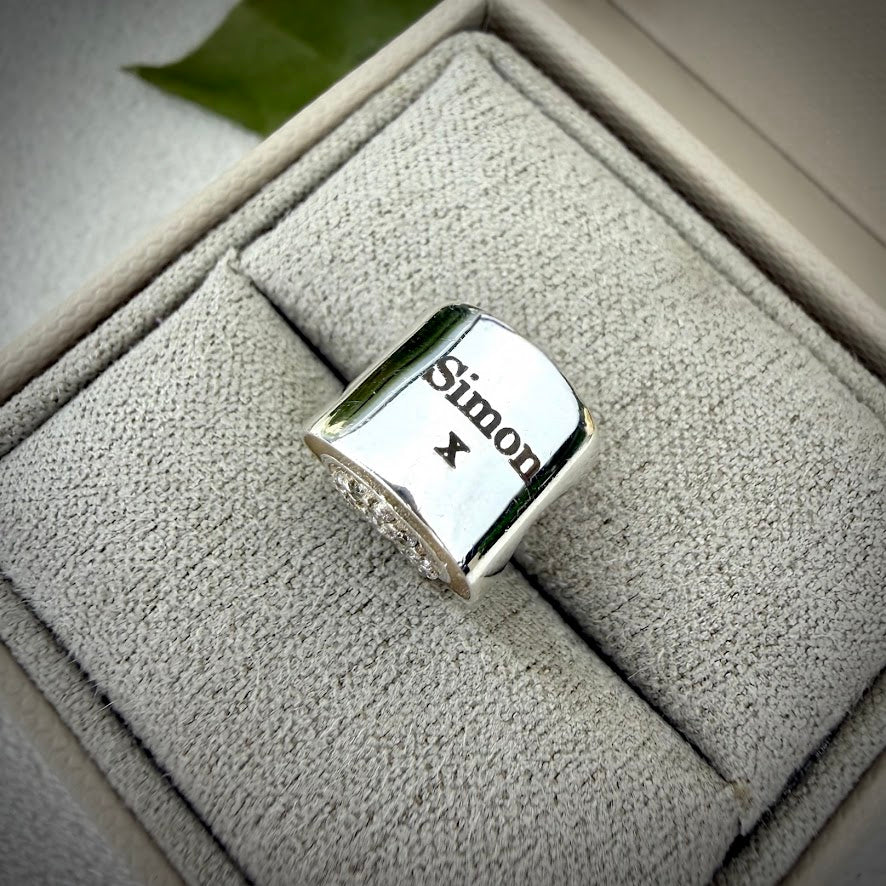 CZ Double Sided Horseshoe Bracelet Charm