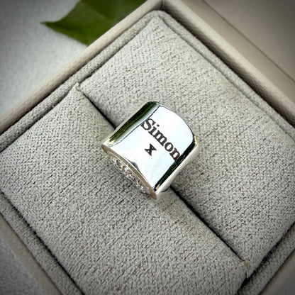 CZ Double Sided Horseshoe Bracelet Charm