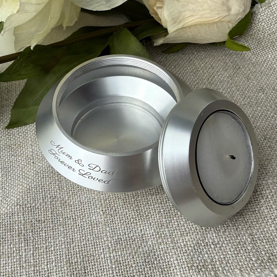 Heaven's Glow Silver Ashes Urn Candle