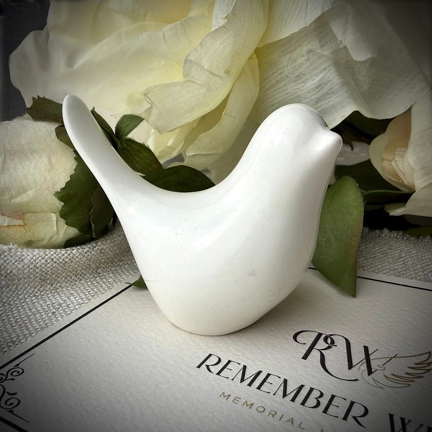 Ceramic memorial Ashes / hair Dove
