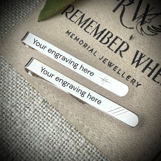 Engraved .925 Silver Tie Slide