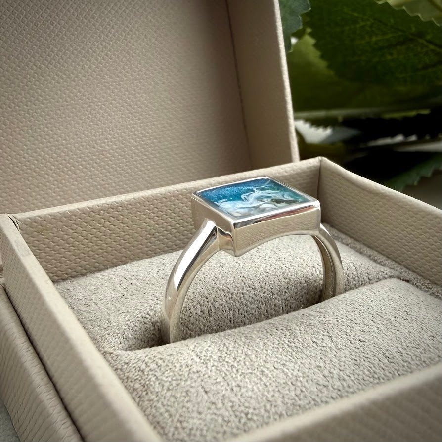 Sterling Silver Square Memorial Ring