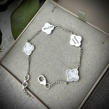 Sterling Silver 4 Clover Adjustable Bracelet