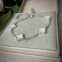 Sterling Silver 4 Clover Adjustable Bracelet