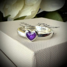 Sterling Silver Classic Heart Memorial Ring - Size R Only