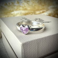 Sterling Silver Classic Heart Memorial Ring - Size R Only