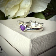 Sterling Silver Classic Heart Memorial Ring - Size R Only