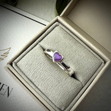 Sterling Silver Classic Heart Memorial Ring - Size R Only