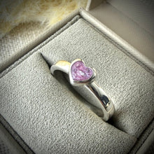 Sterling Silver Classic Heart Memorial Ring - Size R Only