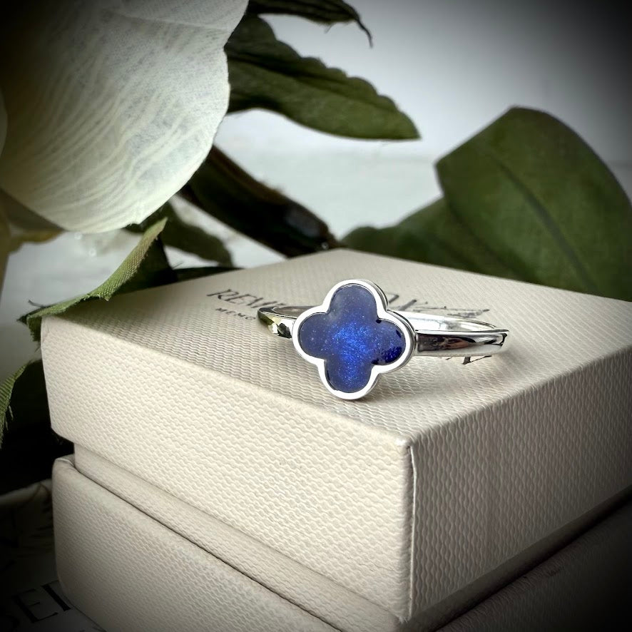 Sterling Silver Clover Memorial Ring