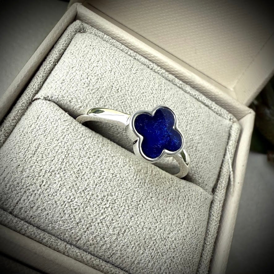 Sterling Silver Clover Memorial Ring
