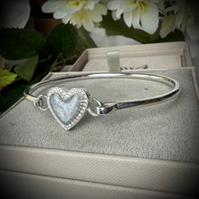 Sterling Silver CZ Heart Bangle
