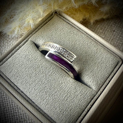 Sterling Silver Crystal Wrap Around Memorial Ring